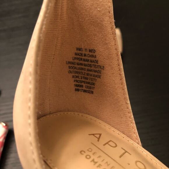 Apt 9 Nude High Heels Tan Cream Beige Formal Shoes Size 11 Ankle Strap Stilleto - Picture 4 of 10